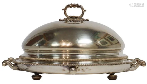 Armorial Silver Plated English Dome/Foote…