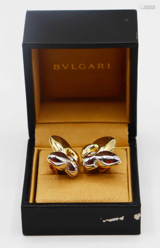 Bvlgari Butterfly Two Tone 18k Gold Earrings