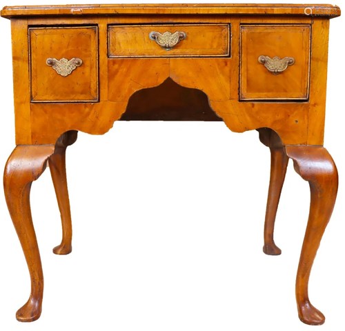 19th C. Queen Ann Style Inlaid Lowboy Stand