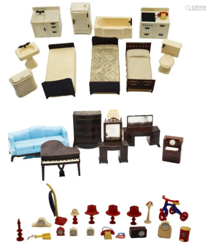 Large Group of Plastic Doll House Furniture