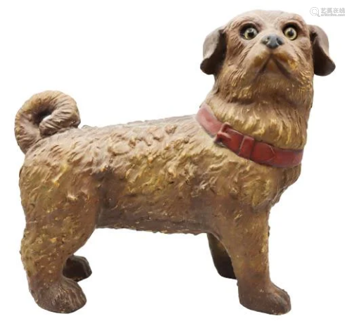 Early Rare Polychrome Dog Sculpture …