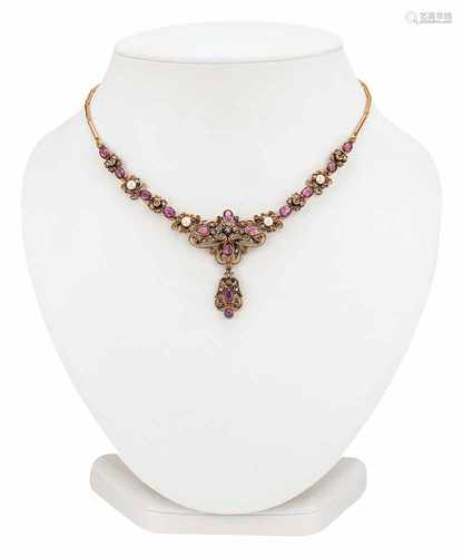 Belle Époque Amethystcollier mit Orientperlen und Diamanten