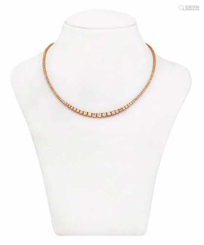 Roségold Rivièrecollier mit Brillanten