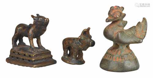 Sammlung von drei Opiumgewichten mit Tierfiguren