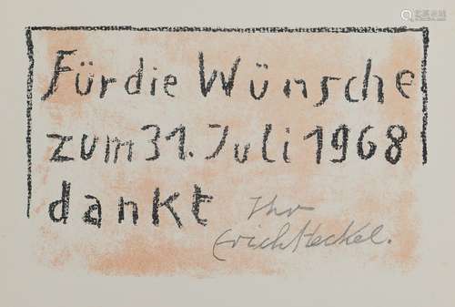 Erich Heckel. 1883 Döbeln - 1970 Radolfzell.