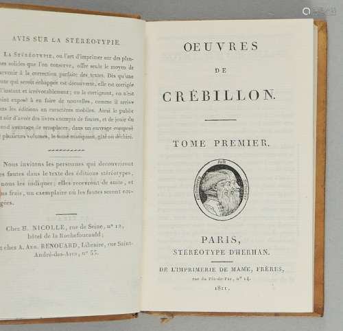Crébillon, Claude-Prosper J. de. Oeuvres.