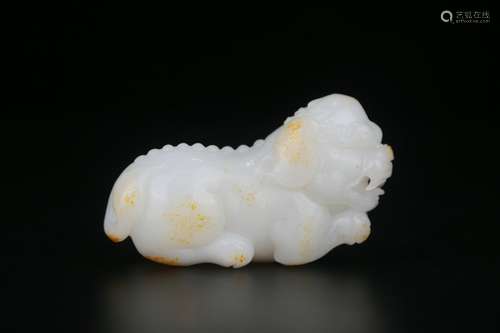 chinese hetian jade carving of beast,qing dynasty