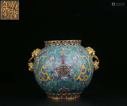 chinese enamel gilt bronze pot