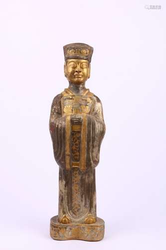 chinese gilt bronze figure statue,tang dynasty