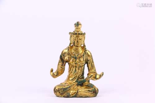 chinese gilt bronze figure of buddha,tang dynasty