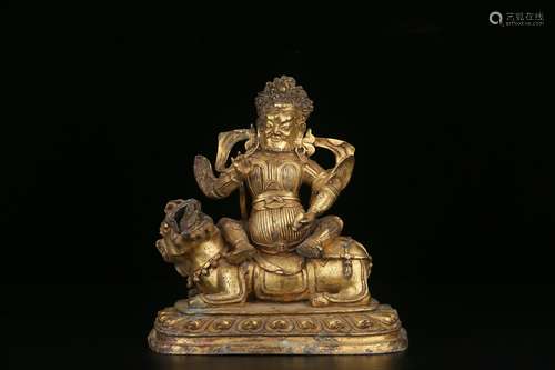 chinese old collection gilt bronze buddha statue