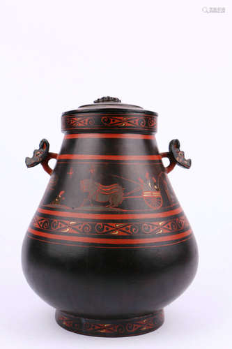 chinese lacquered pot,warring states period