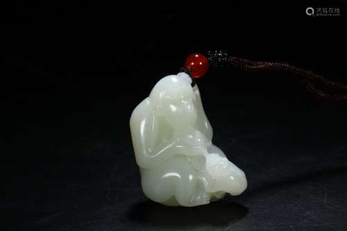 chinese hetian jade carving of figure,qing dynasty