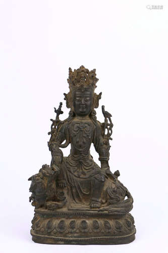 chinese bronze manjusri bodhisattva statue,dynasty