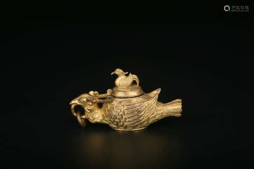 chinese gilt bronze incense burner,qing dynasty