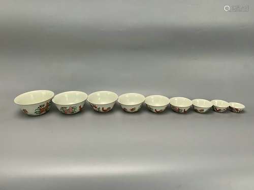 a set of chinese wucai porcelain bowls