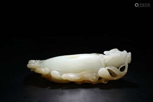 chinese hetian jade brush washer,qing dynasty