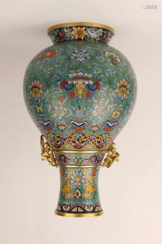 chinese enamel gilt bronze vase,qing dynasty