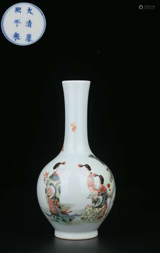 chinese wucai porcelain vase with daqing kangxi mark