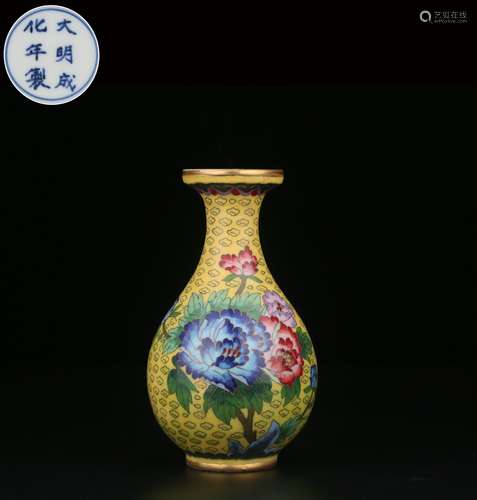 chinese enamel porcelain vase with daming chenghua mark