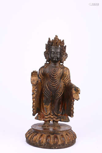 chinese gilt bronze buddha statue,18th century