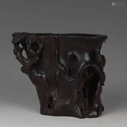 A Red Sandalwood Carved Cup
