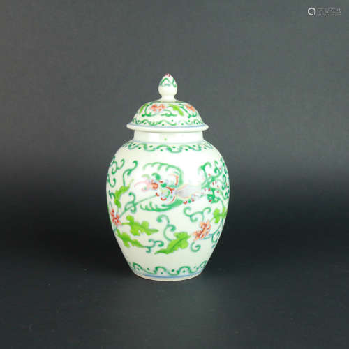 A Doucai Phoenix Pattern Porcelain Jar and Cover