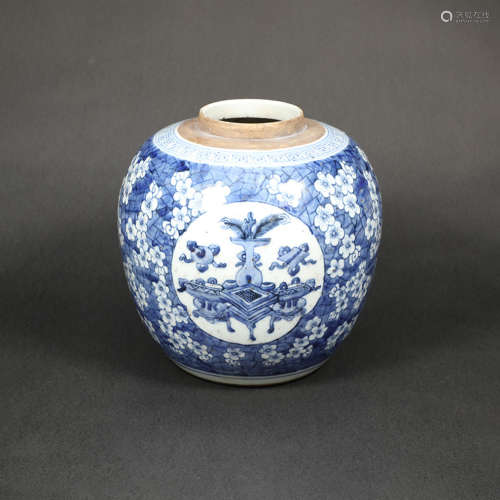 A Blue and White Plum Blossoms Porcelain Jar