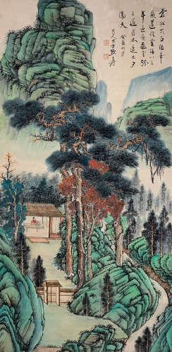 A Chinses Landscape Hanging Scroll, Zhang Daqian Mark