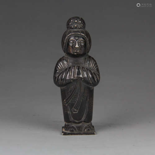 A Silver Female Figure Statue