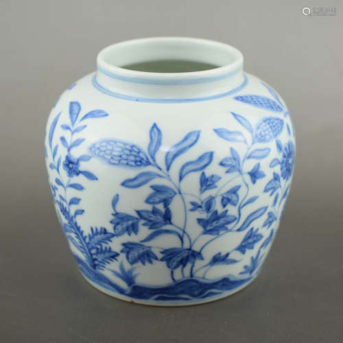 A Blue and White Porcelain Jar