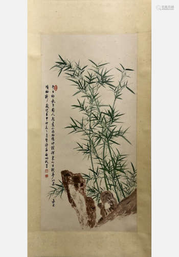 A Chinses Bamboo Painting, Qigong Mark