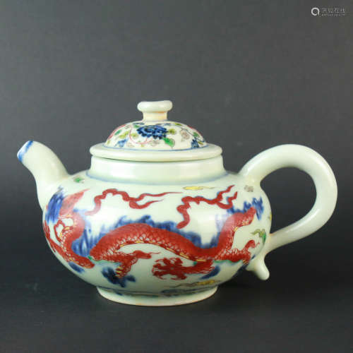 A Blue and White Porcelain Teapot