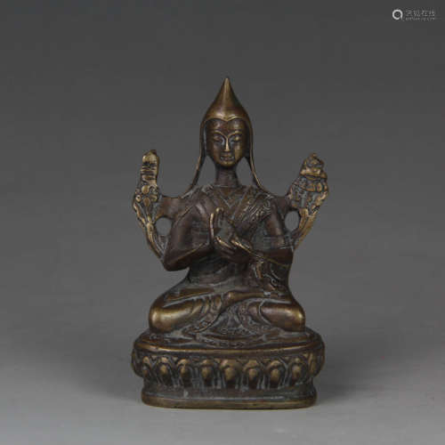 A Bronze Tsongkhapa Statue