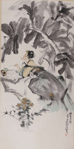 A Chinses Figure Painting, Cheng Shifa Mark