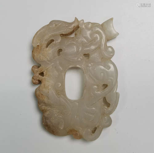 CHINESE CARVED GAOGU JADE ORNAMENT