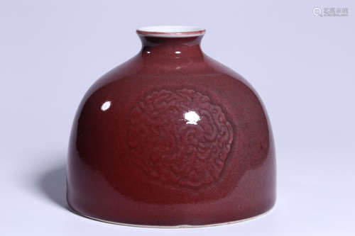 KANGXI MARK, CHINESE RED GLAZED VASE