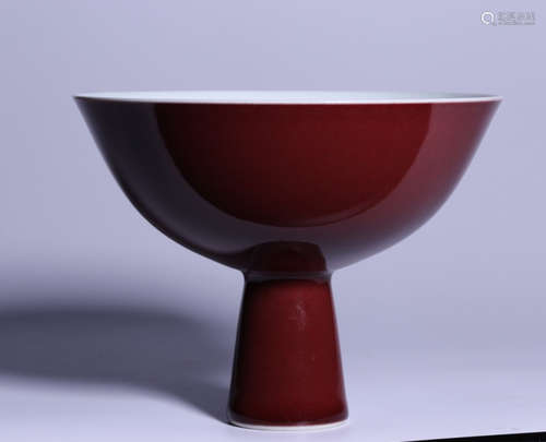 YONGZHENG MARK, CHINESE RED GLAZED BOWL