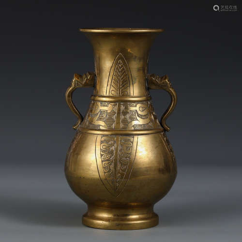 CHINESE GILT BRONZE VASE