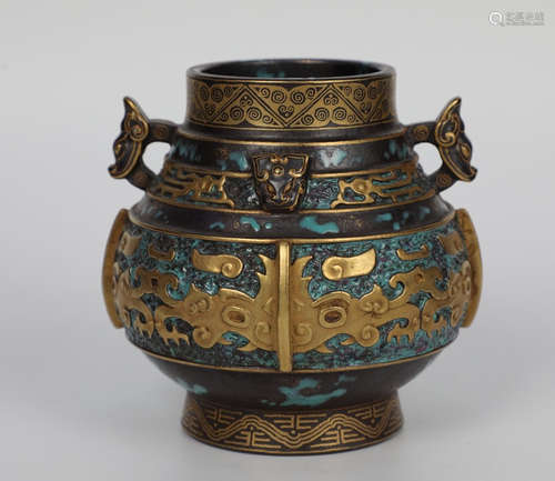 QIANLONG MARK, CHINESE BLACK GROUND VASE