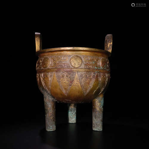 CHINESE BRONZE TRIPOD CENSER