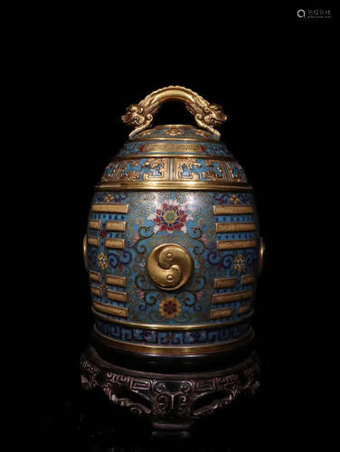 CHINESE GILT BRONZE BELL ORNAMENT