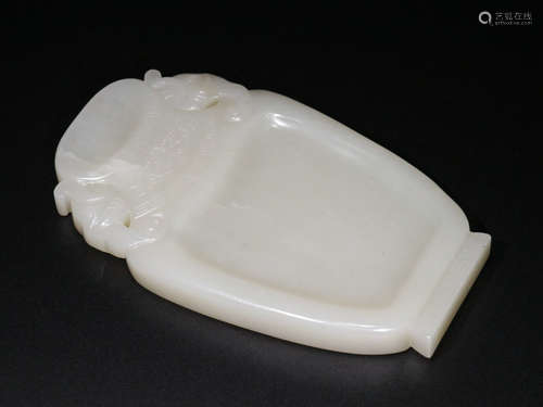 CHINESE CARVED HETIAN JADE INK CONTAINNER