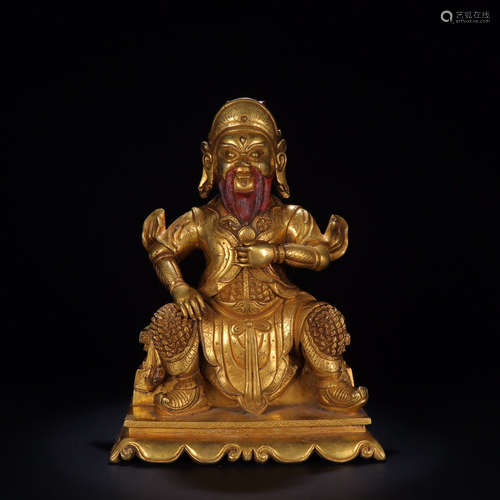 CHINESE GILT BRONZE BUDDHA