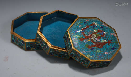 CHINESE CLOISONNIE DRAGON CONTAINNER