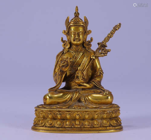 CHINESE GILT BRONZE BUDDHA