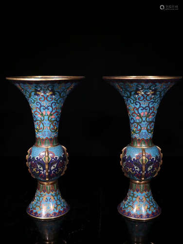 PAIR OF CHINESE CLOISONNIE VASE