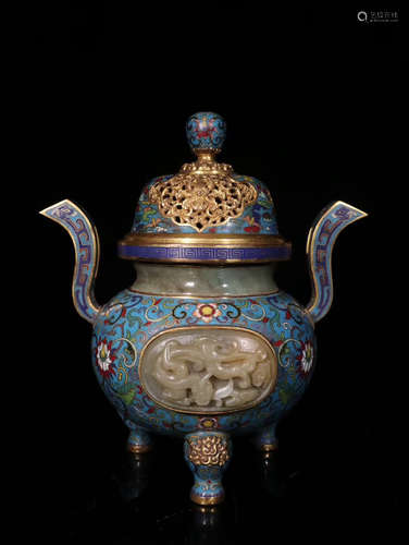 CHINESE CLOISONNIE TRIPOD CENSER