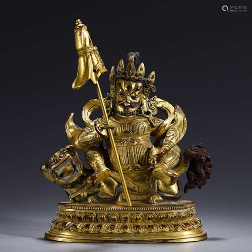 CHINESE GILT BRONZE BUDDHA