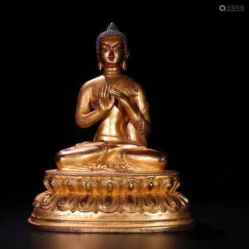 CHINESE GILT BRONZE BUDDHA